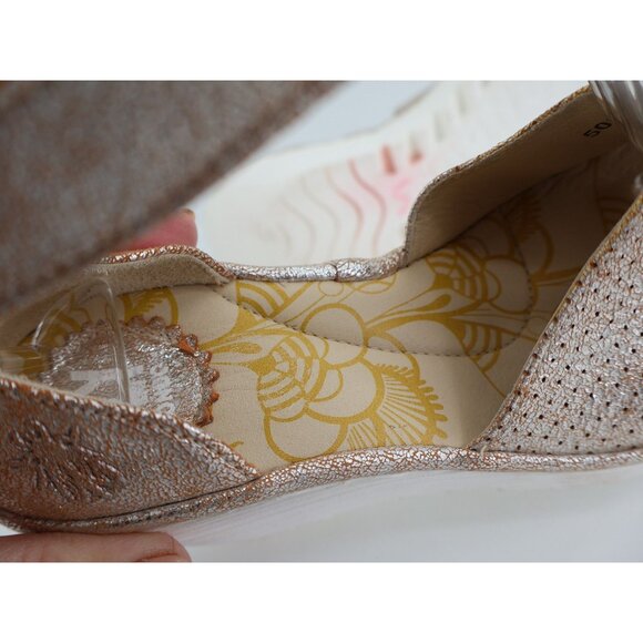 Fly London Women Yake Sandal Size 37 6 Pearl Leather Slingback Wedge Platform - Picture 11 of 13